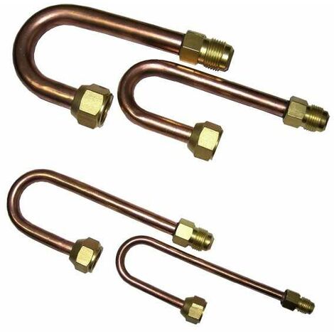 Plombservice – Tube coudé 180° 3/8 – Raccord gaz – Fixation à vis – Filetage plomberie 3/8 – Conduit pour installations chauffage