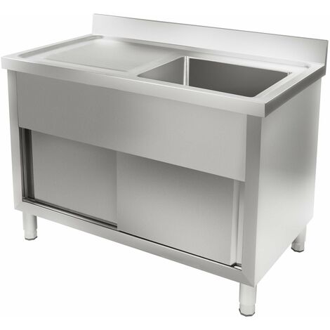 Vockol Évier Inox de Cuisine 1 Bac Professionnel, 55 x 50 x 94 cm Évier  Inox Autoportant avec Robinet et Accessoires, Évier Extérieur et Intérieur,  Plonge Inox pour Cuisine, Restaurant, Garage, Jardin : : Bricolage