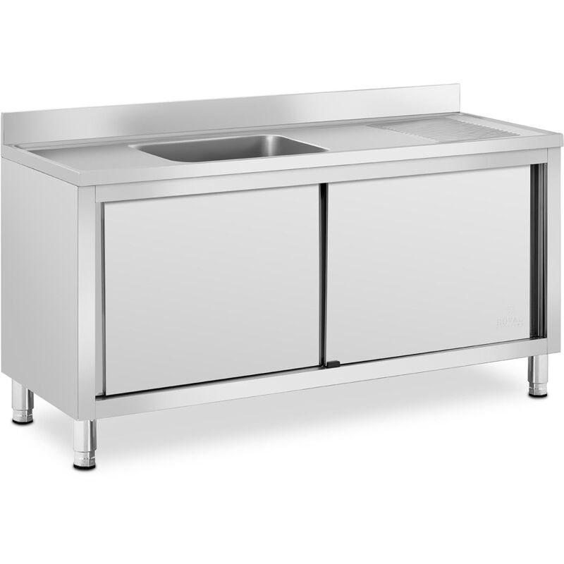 Plonge inox sur meuble 1 bac acier inoxydable 500 x 400 x 240 mm professionnelle