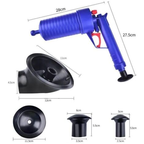 Plongeur de toilette Déboucheur pomper à main Blaster de purge de pompe à air déblocage de blocage de tuyau de toilette Pratique et pratique