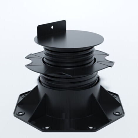 PLOT RÉGLABLE DE 60 À 138 MM POUR TERRASSE BOIS ET COMPOSITE - Coloris - Noir, Surface couverte en m² - 0.09