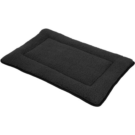 Plüsch Haustiermatte waschbar 60 x 40 cm - anthrazit - Hundebett mit rutschfester Unterseite - Schlafmatte Schlafunterlage Tierdecke Heimtiermatte Bett Kissen Matte Decke für Hunde und Katzen
