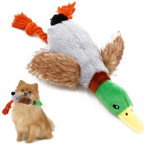 Plüsch-Hundespielzeug Ente, Plüsch-Hundespielzeug ohne Füllung, weiches Welpenspielzeug, interaktives Kauspielzeug für kleine mittelgroße Hunde zum Training und Spielen