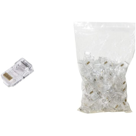 PLUG 8 POLI CAT 5E UTP NON SCHERMATO RJ45 PER CAVO RETE FLESSIBILE CONF 100pz