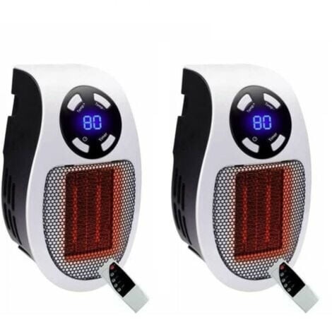 TUSERXLN Plug Heater - Mini radiateur électrique céramique 500W, Léger et compact, Thermostat réglable, Fonction ventilateur, Technologie PTC, Blanc