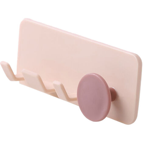 Plug Hook Punch Free Strong Adhesion Simple Appearance Wall Mounted Power Plug Holder for Bathroom Kitchen Pink