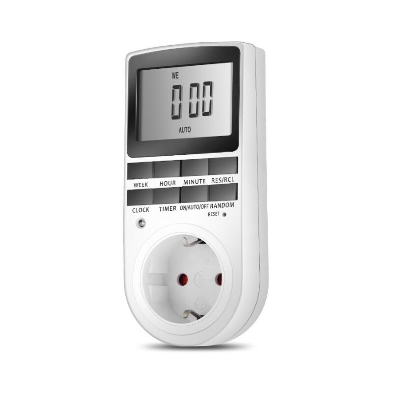 Boed - Plug-in Digital Timer Socket Outlet Programmable Timer Switch On/Off 24 Hours 7 Days Programs Countdown Timer Socket Outlet (AC220V 16A 3600W)
