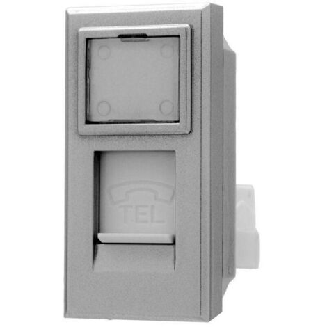 Plug Rj11 Silver Coperchible Bticino Axolute