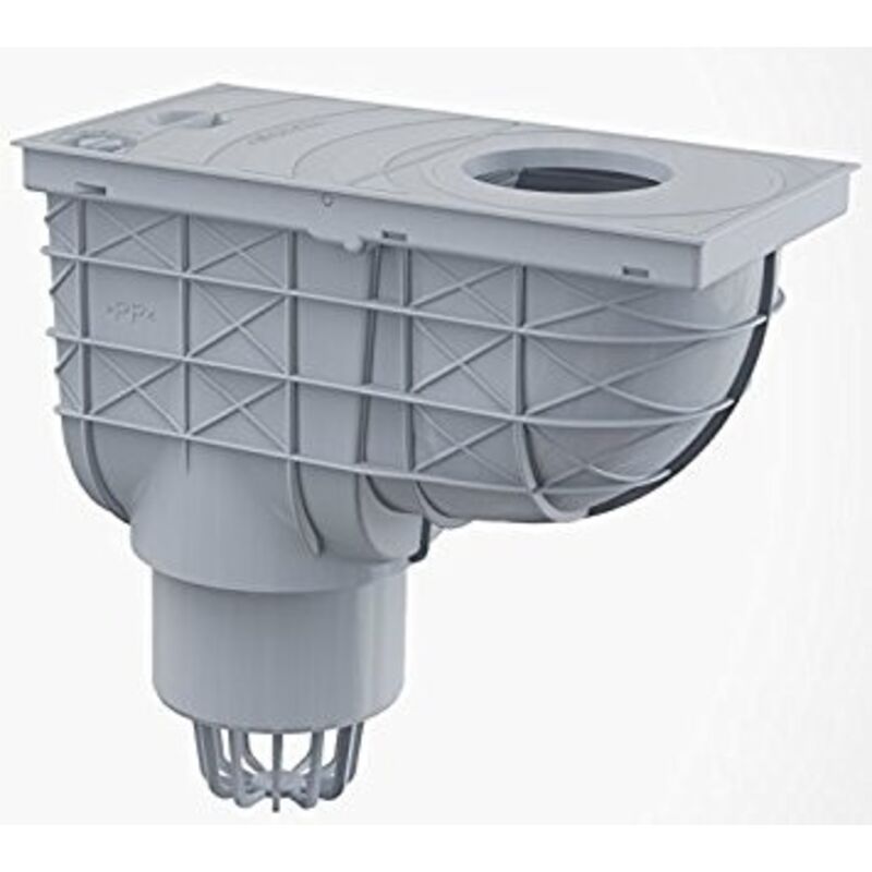 Bac de récupération d'eau de pluie pour tuyaux de descente 300/155/110 VERTICAL gris