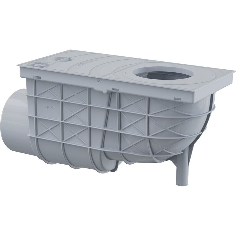 Bac de récupération d'eau de pluie pour tuyaux de descente 300/155/110 Horizontal gris AGV3S