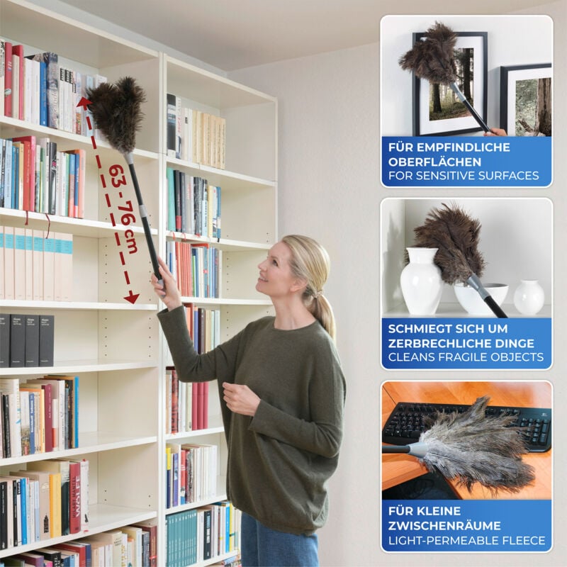 Plumeau plume d'autruche télescopique