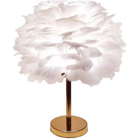 Plume LED lampe de Table avec bouton poussoir lumière tamisée décorative or bureau lit veilleuse prise ue prise ue Type 2
