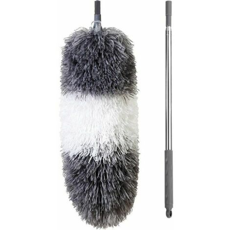 Plumeau En Microfibre Avec Tige Extensible, Plumeau Télescopique En Toile D'Araignée Pour Le Nettoyage, Tête Pliable, Housse Résistante Aux Rayures, Plumeau Lavable Pour Plafond, Ventilateur, M