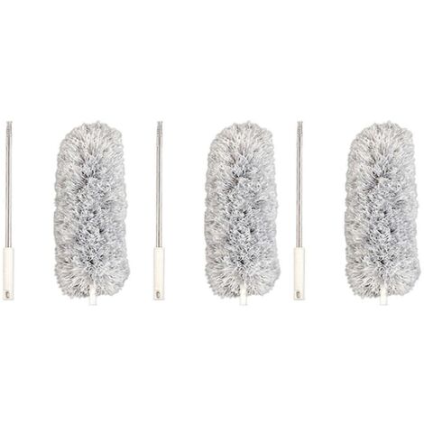 Plumeau en microfibre, outil de dépoussiérage rétractable pour les recoins, Gris--