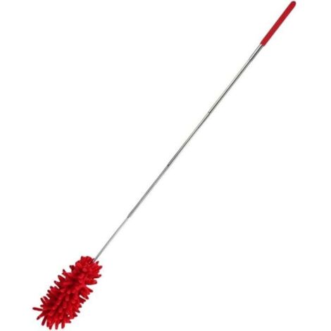 Plumeau – plumeau Extensible avec Manche télescopique, Long pour Toiles d'araignées, pour Le Nettoyage, Housse Lavable, Balai pour la poussière – Plastique, Polyester