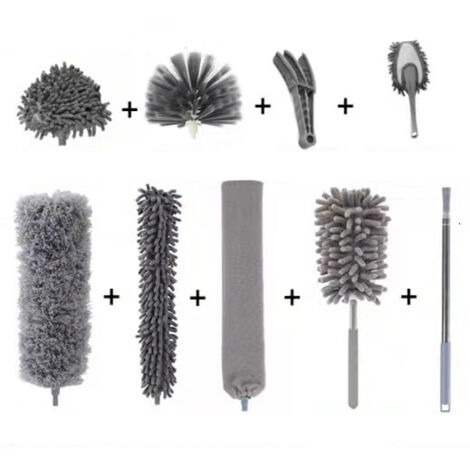 Plumeau télescopique lavable, pour plafond, avec tige télescopique - Plumeau télescopique lavable, pour plafond, avec tige télescopique