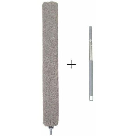 Plumero telescópico de microfibra con mango de acero inoxidable, cepillo flexible y lavable para quitar el polvo de sofás, camas, muebles, suelos y otros residuos domésticos.