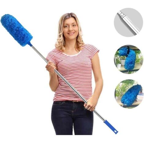 Plumero telescópico lavable ZVD, plumero de microfibra, extensible hasta 70 pulgadas para techo
