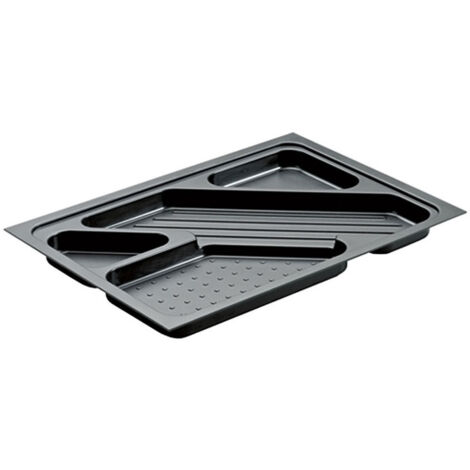 Plumier - Profondeur : 258 mm - Longueur : 349 mm - Hauteur : 25 mm - Largeur : 370 mm - Décor : Noir - Matériau : Plastique - HETTICH