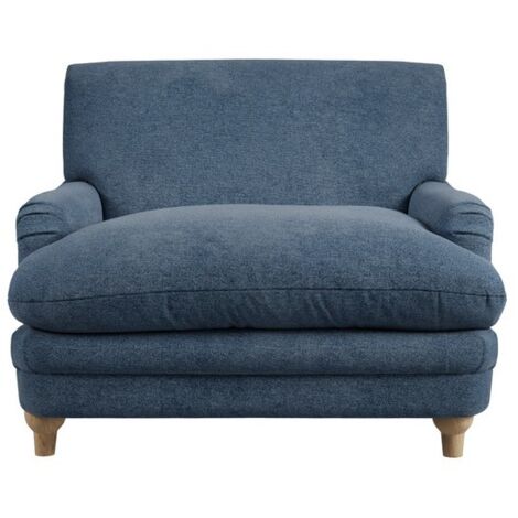 Plumpton Chair Weave - Chenille - L111.5 x W106 x H84.5 cm - Denim Blue/Oak