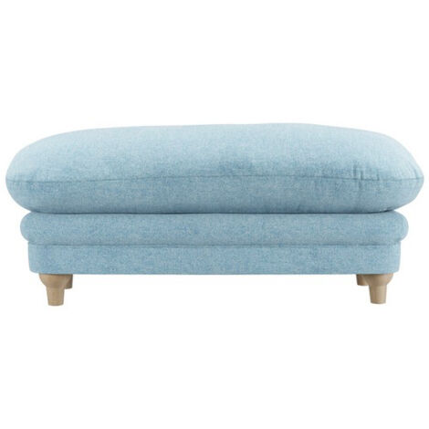 Plumpton Duck Egg Blue Weave Footstool - Chenille - L53.5 x W113.5 x H49.5 cm - Oak