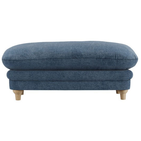 Plumpton Footstool Weave - Chenille - L53.5 x W113.5 x H49.5 cm - Denim Blue/Oak