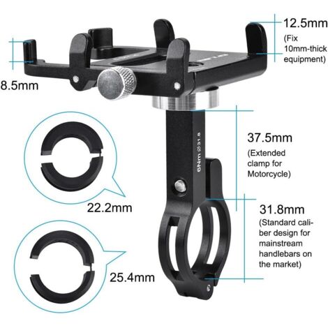 Plus 9, Plus 6, Supporto per telefono da bicicletta, rotazione a 360°, regolabile, in lega di alluminio, universale, portatile, per manubrio GPS