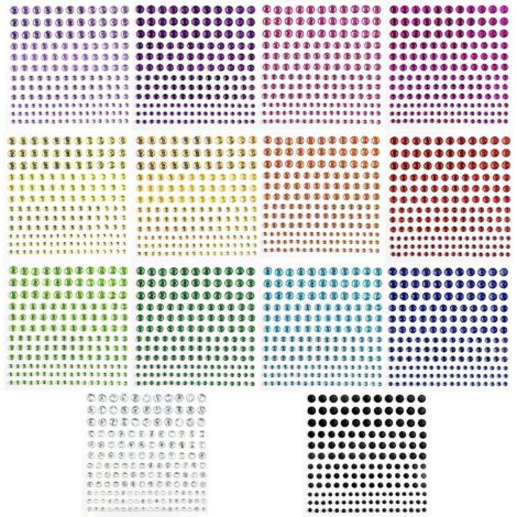 Plus de 2300 autocollants strass de 3 mm pour la décoration de loisirs créatifs, les ongles, le corps et le maquillage.