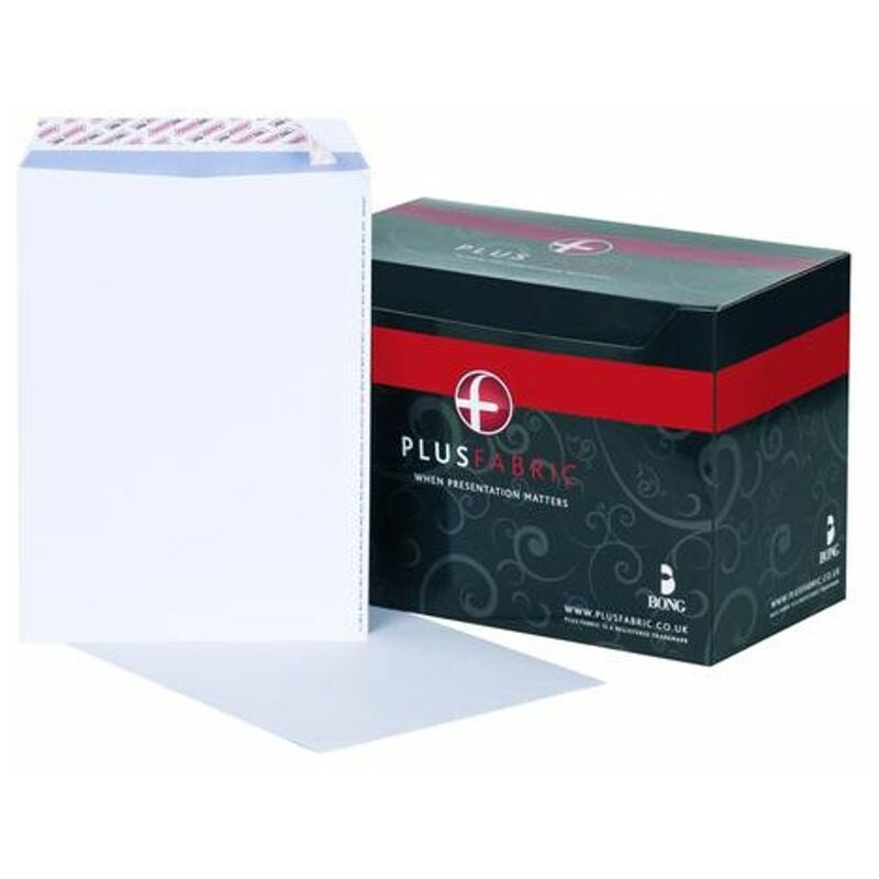 Plus Fabric - Pocket Envelope C4 Peel and Seal Plain Easy Open Powe-Tac 120gsm Whi