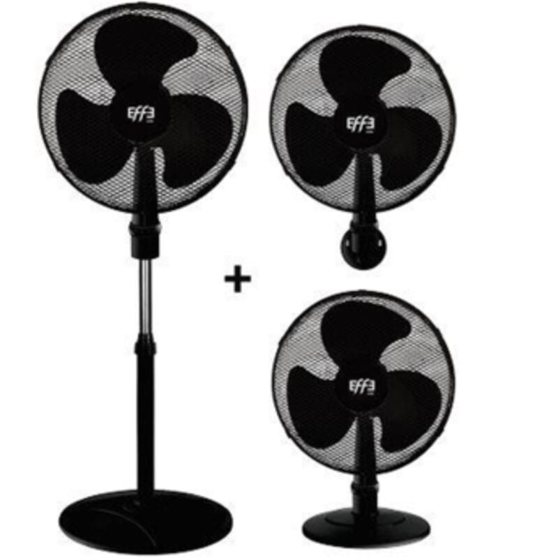 Effe - Plus Ventilateur 3 en 1 45W 3 pales et 3 vitesses 400 mm sur sol mur et table