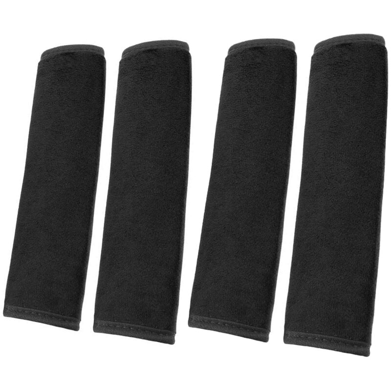 Image of Plüsch-Sicherheitsgurtpolster fürs Auto, abnehmbar, Nacken-/Schulterschutz (4er-Pack, Schwarz)