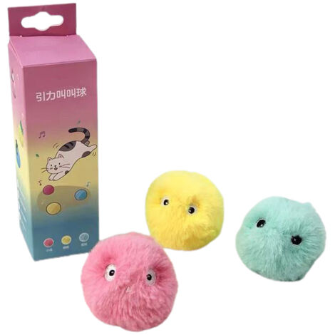 Plush Catnip Ball Cat Toy Lifelike Animal Chirping Sounds Interactive Cat Toys Soft Fluffy Plush Cat Ball Toys