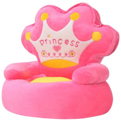 Plush Children's Chair Princess Pink vidaXL