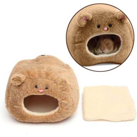 Plush hanging hamster hammock. Cozy and warm bed for rabbits.