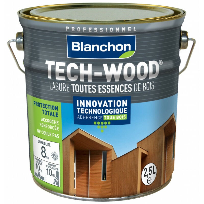 Lasure Tech-Wood Chêne foncé - 2,5L Blanchon