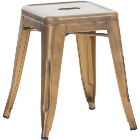 Plusieurs tabourets métalliques dans le banc industriel empilable différentes couleurs Couleur : Or