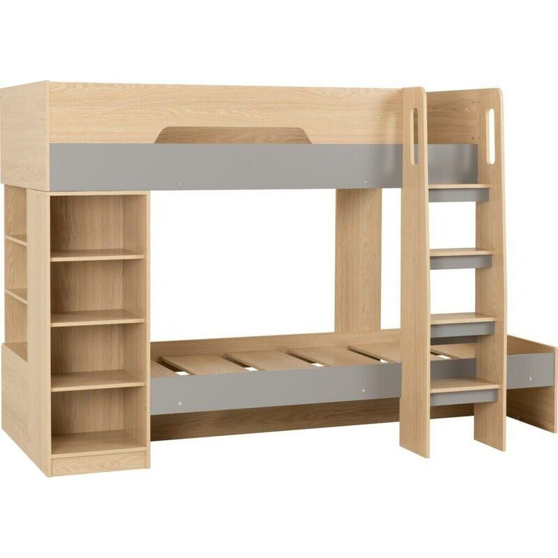 Pluto Bunk Bed in Grey and Oak Effect Finish 2 Man Delivery