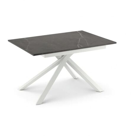 Pluto,  Tavolo allungabile con top in melaminico Marmo antracite (90cm X 140-190cm H. 76cm)  Duzzle