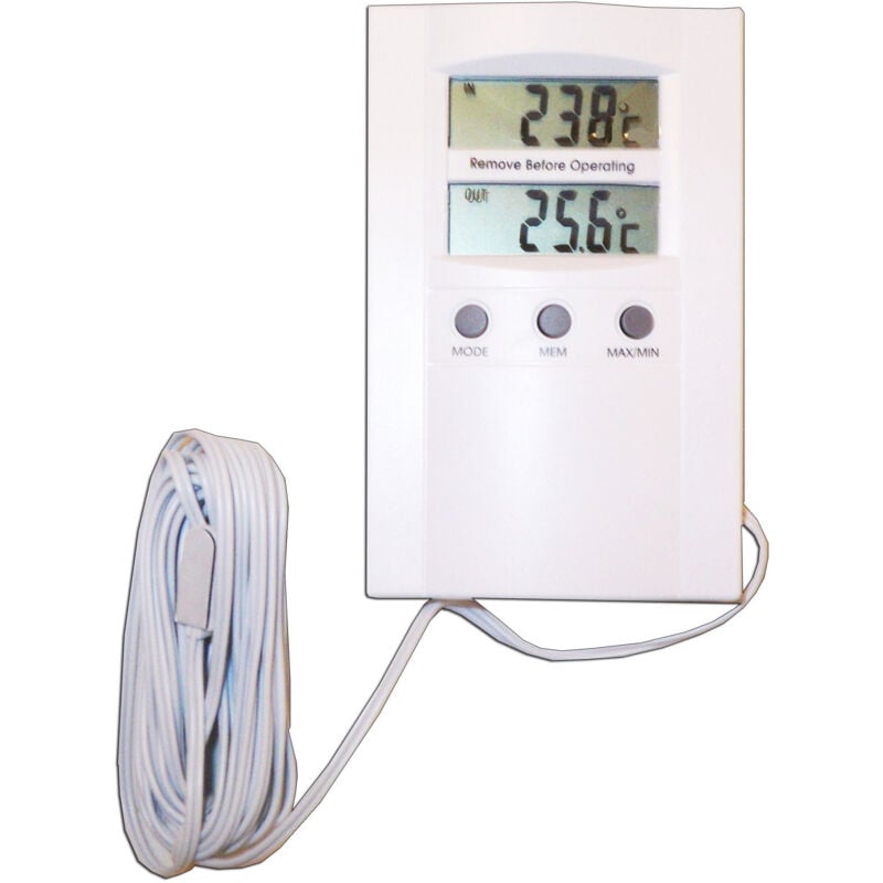 Pluvia 105061 Thermomètre numérique 110x70 mm Intérieur/Extérieur 74190