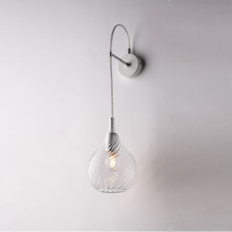 Pluvia Applique En Fer Et Verre Pyrex Transparent 1 Lumière .14 P.21 Bl264-Ap1-Tr