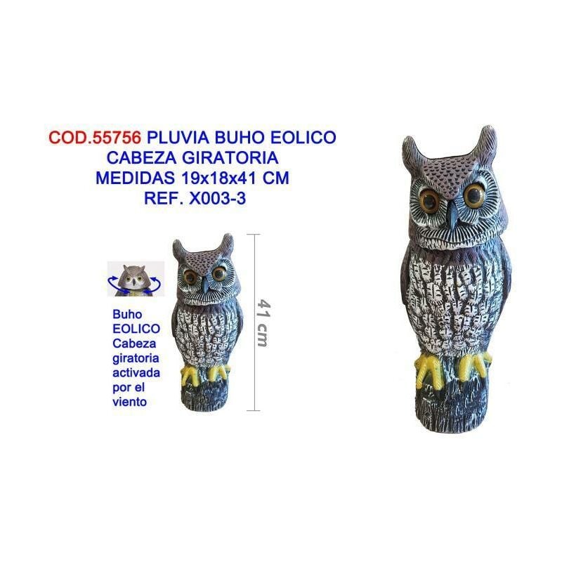 

pluvia buho eolico cabeza giratoria 19x18x41 cm ref. x003-3 - Mibricotienda