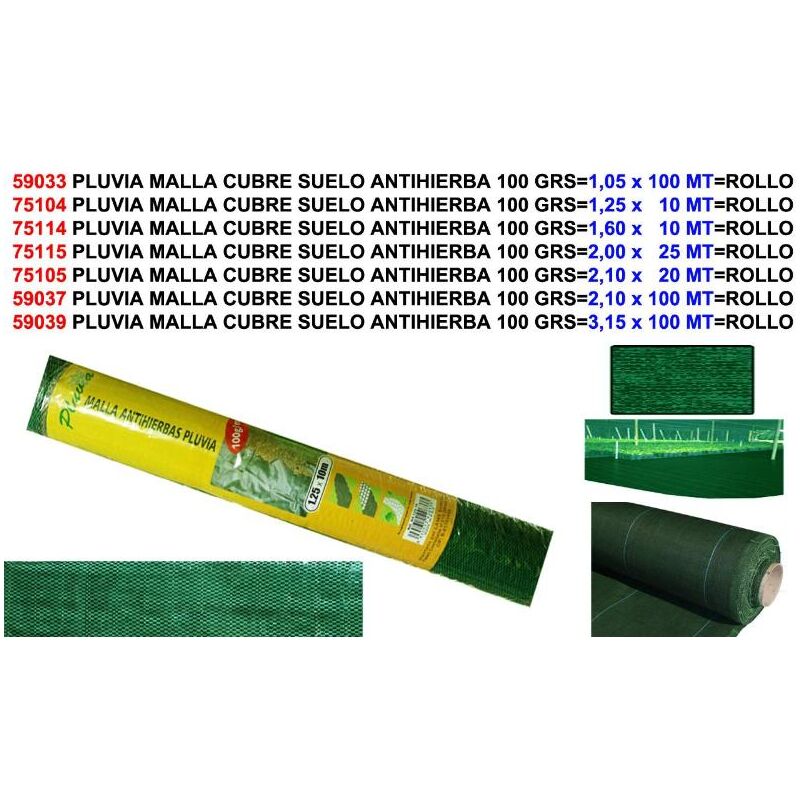 

pluvia malla cubre suelo antihierba 100 grs 1,05 x100 mt rollo - Mibricotienda