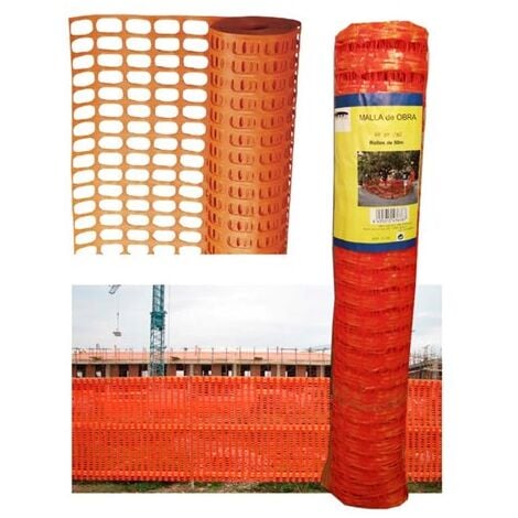 SIFER PLUVIA Malla de señalización obra reforzada naranja 80 g/m2 1 m x 50 m