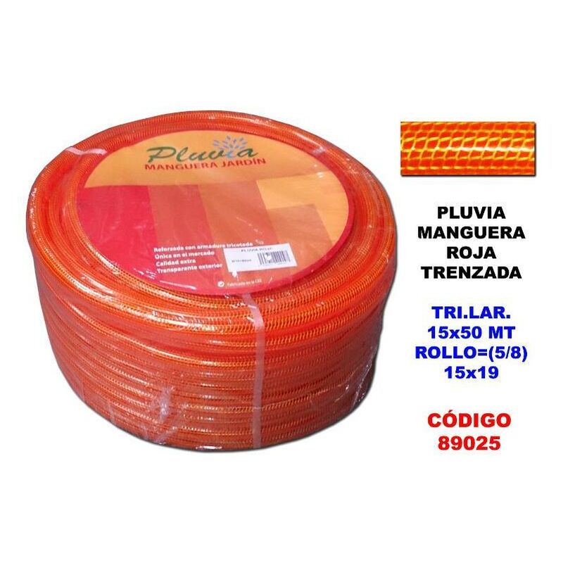 

Mibricotienda - pluvia manguera roja trenzada tri.lar.15x50 rollo (5-8) 15x19