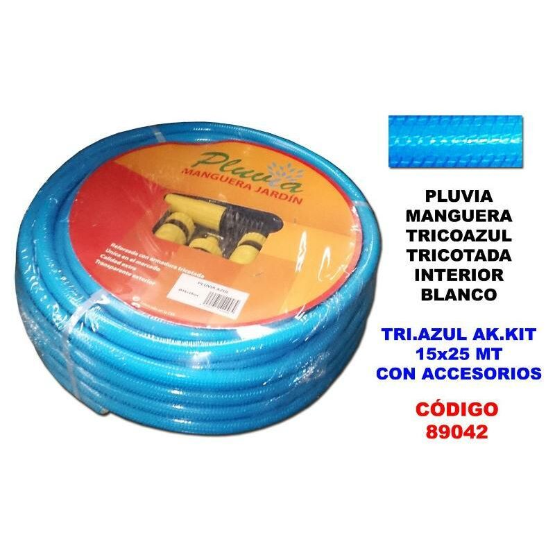 

pluvia manguera tricoazul interior blanco kit 15x25 mt+accesorio - Mibricotienda