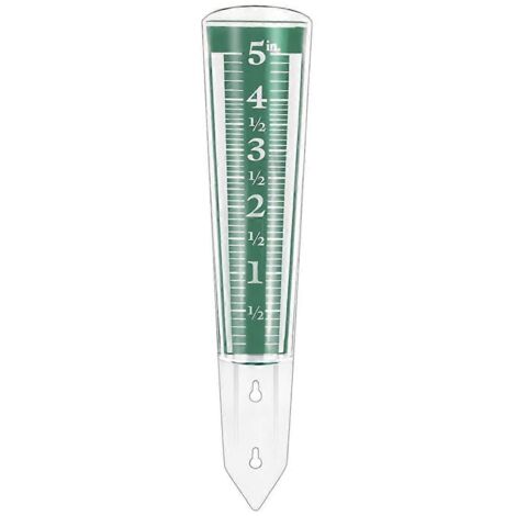 Pluviomètre de jardin de 12,7 cm (5 pouces) avec loupe et graduations - Vert