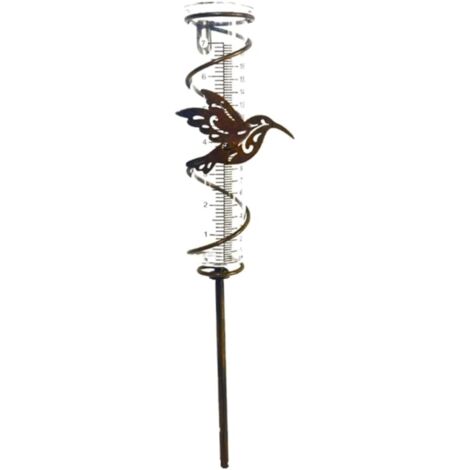 Pluviomètre en Spirale pour Colibri, Outil de Mesure en Verre pour l'extérieur, Piquet de Jardin pour pelouse, pluviomètre, Station météo, Piquet de Jardin