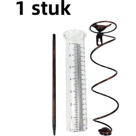 Pluviomètre en verre spirale - Pluviomètre de jardin suspendu avec cadre en métal