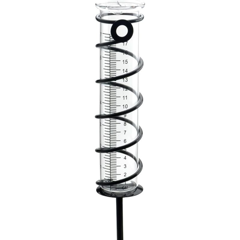 Pluviomètre extérieur en Verre, Pluviomètres en Verre avec Piquet en Métal Pluviomètre Exterieur Pluie Tube de Mesure Pluviomètre de Jardin en Verre