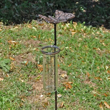Pluviomètre jardin Papillon 71x8x10cm